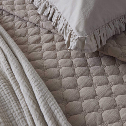 Pair of Marion Ruffle Edge Oxford Pillowcases - Washed Cotton - Sand - DUSK