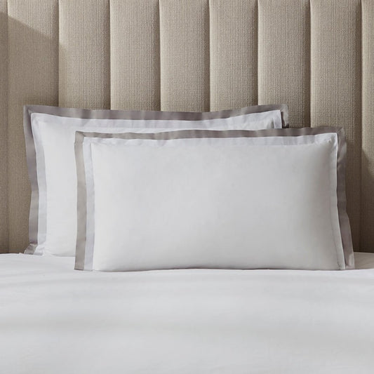 Pair Of Palermo Pillowcases - 200 Thread Count - Grey - DUSK