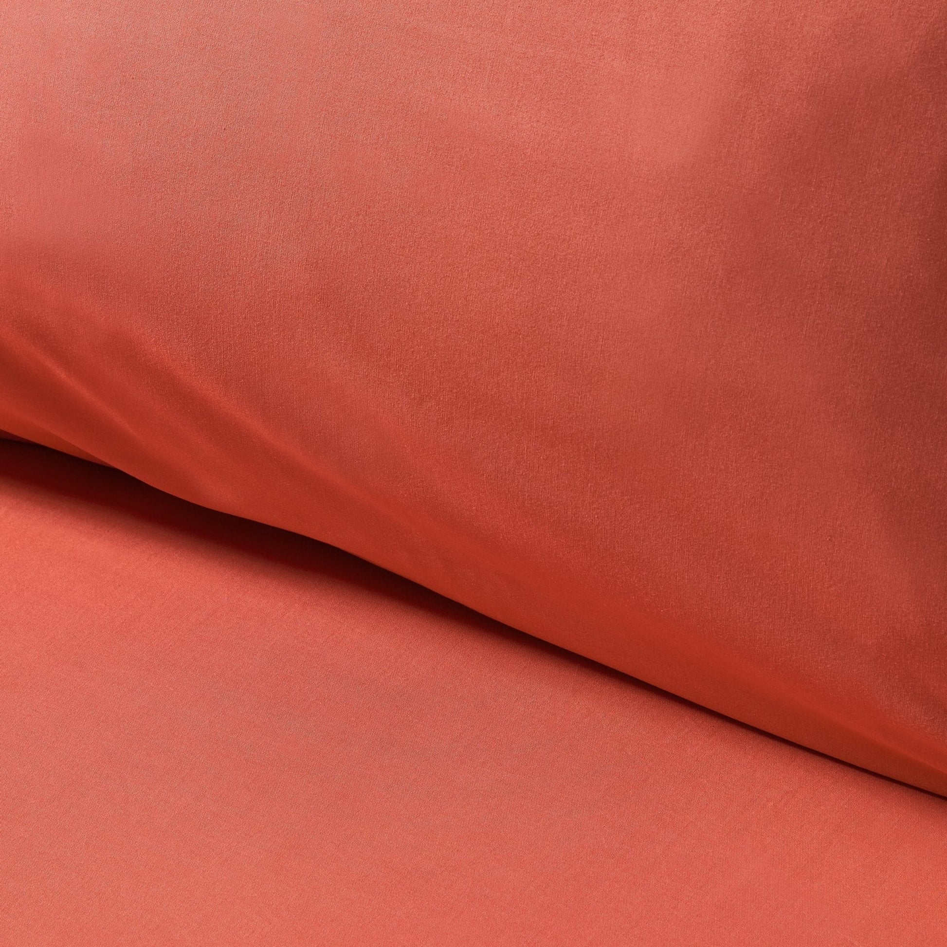 Pair of Plain - Dye Classic Pillowcases - 200 Thread Count - Burnt Orange - DUSK