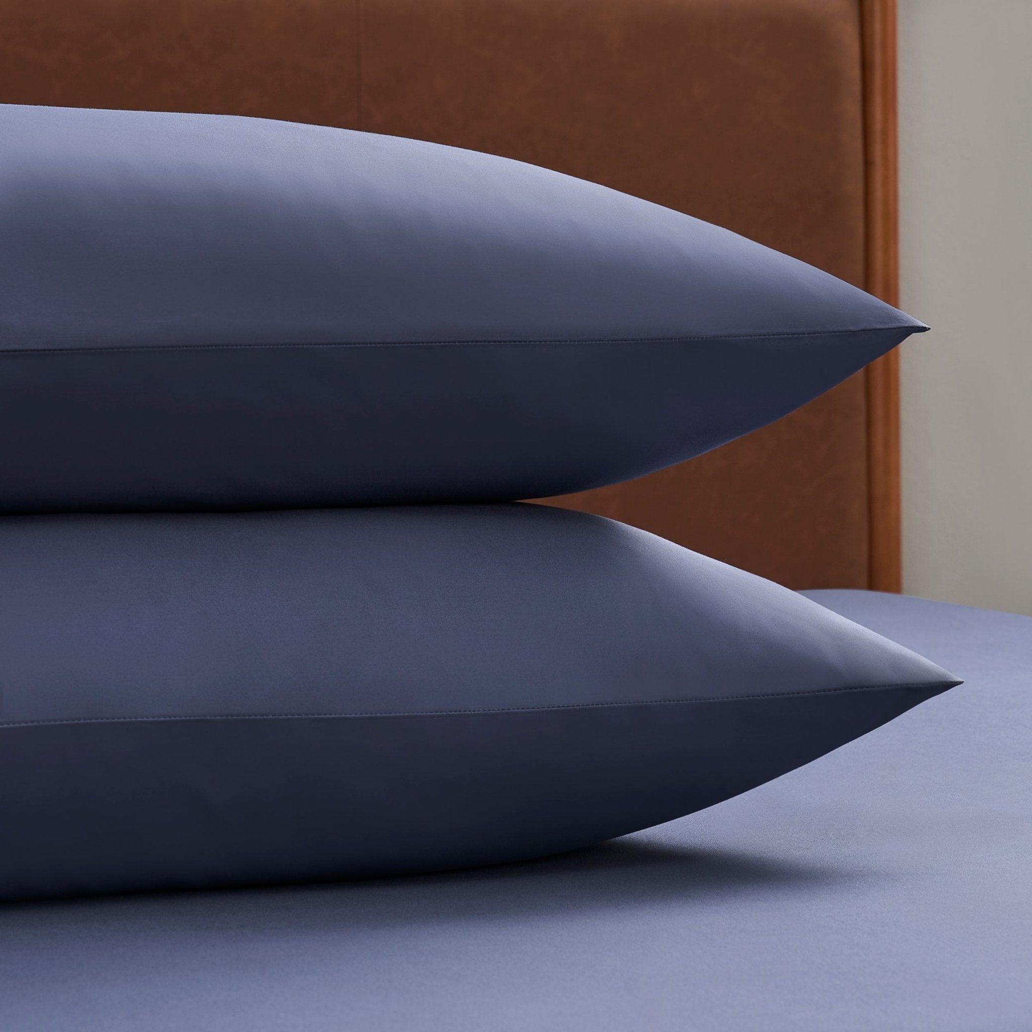 Pair of Plain - Dye Classic Pillowcases - 200 Thread Count - French Blue - DUSK