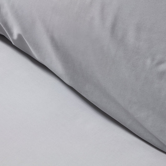 Pair of Plain - Dye Classic Pillowcases - 200 Thread Count - Light Grey - DUSK