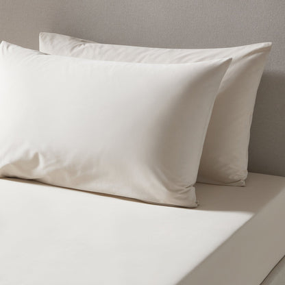 Pair of Plain - Dye Classic Pillowcases - 200 Thread Count - Natural - DUSK