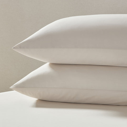 Pair of Plain - Dye Classic Pillowcases - 200 Thread Count - Natural - DUSK