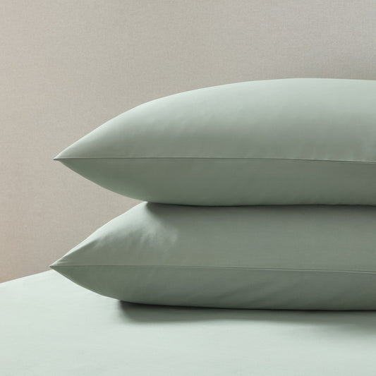 Pair of Plain - Dye Classic Pillowcases - 200 Thread Count - Olive - DUSK