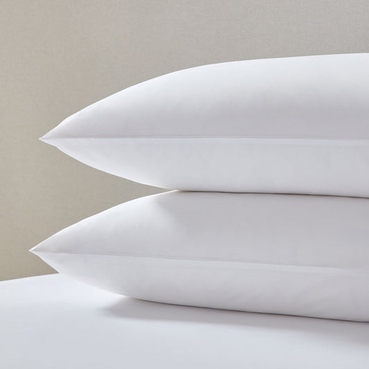 Pair of Plain - Dye Classic Pillowcases - 200 Thread Count - White - DUSK