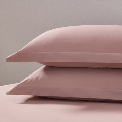 Pair of Plain - Dye Oxford Pillowcases - 200 Thread Count - Blush - DUSK