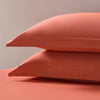 Pair of Plain - Dye Oxford Pillowcases - 200 Thread Count - Burnt Orange - DUSK