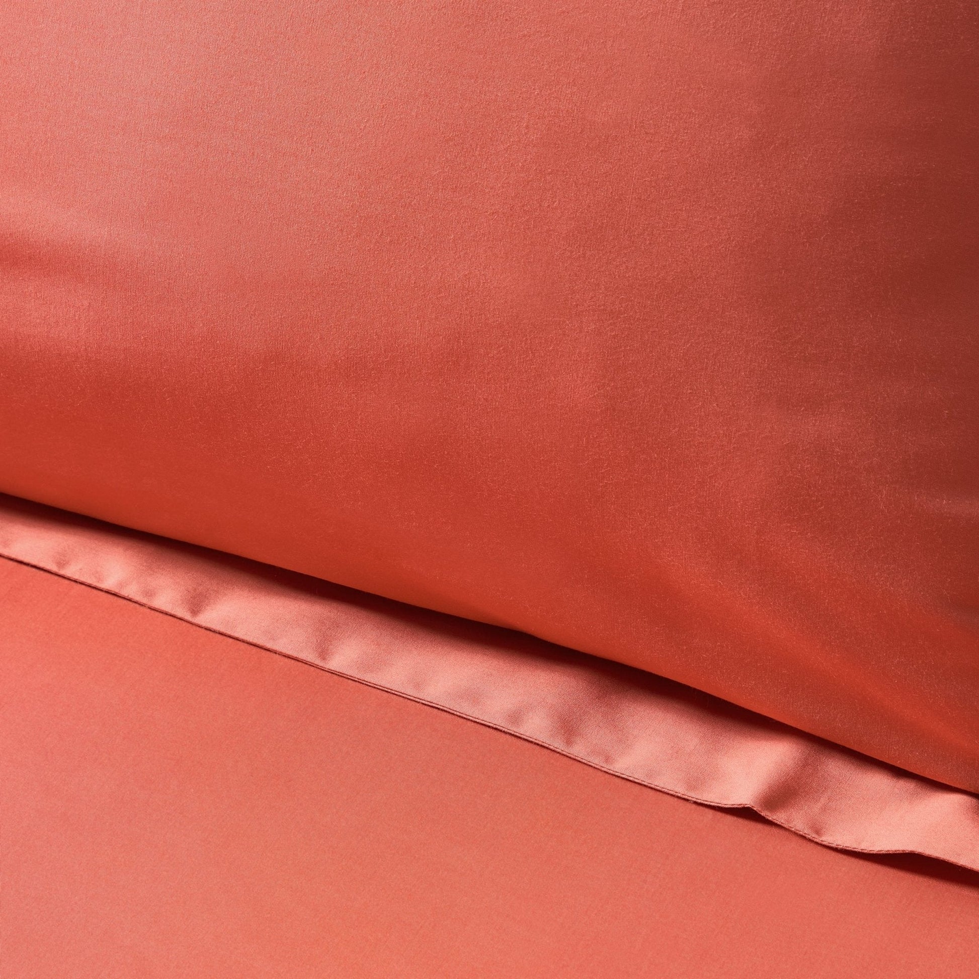 Pair of Plain - Dye Oxford Pillowcases - 200 Thread Count - Burnt Orange - DUSK