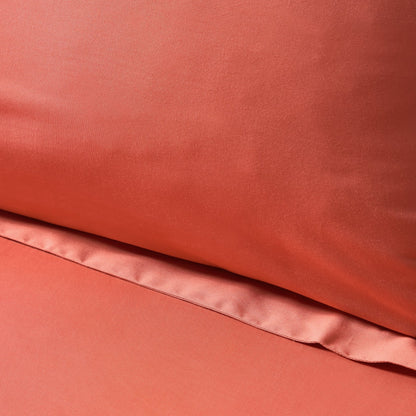 Pair of Plain - Dye Oxford Pillowcases - 200 Thread Count - Burnt Orange - DUSK