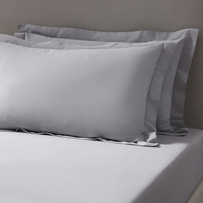 Pair of Plain - Dye Oxford Pillowcases - 200 Thread Count - Light Grey - DUSK