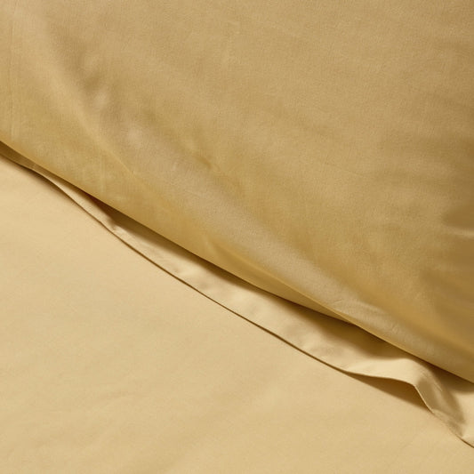 Pair of Plain - Dye Oxford Pillowcases - 200 Thread Count - Mustard - DUSK