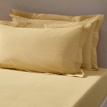 Pair of Plain - Dye Oxford Pillowcases - 200 Thread Count - Mustard - DUSK