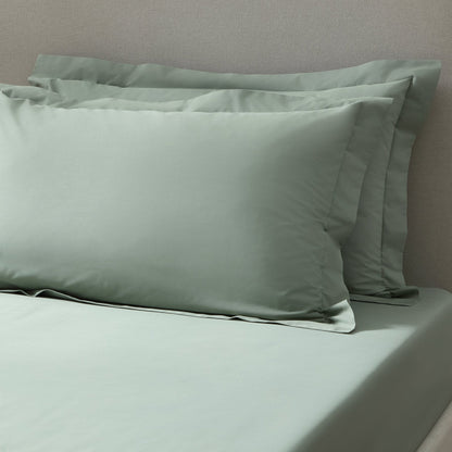 Pair of Plain - Dye Oxford Pillowcases - 200 Thread Count - Olive - DUSK