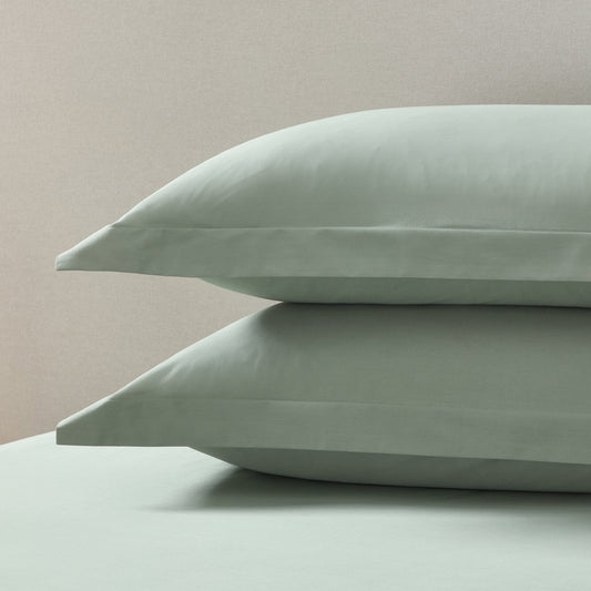 Pair of Plain - Dye Oxford Pillowcases - 200 Thread Count - Olive - DUSK