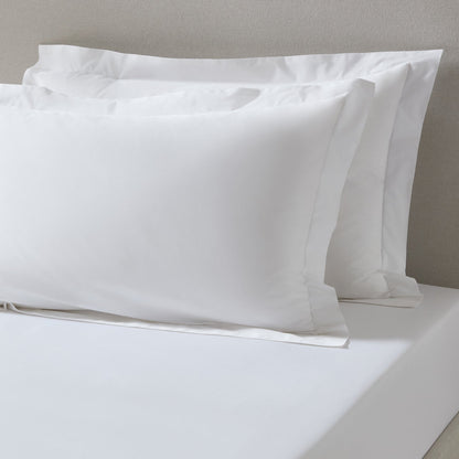 Pair of Plain - Dye Oxford Pillowcases - 200 Thread Count - White - DUSK