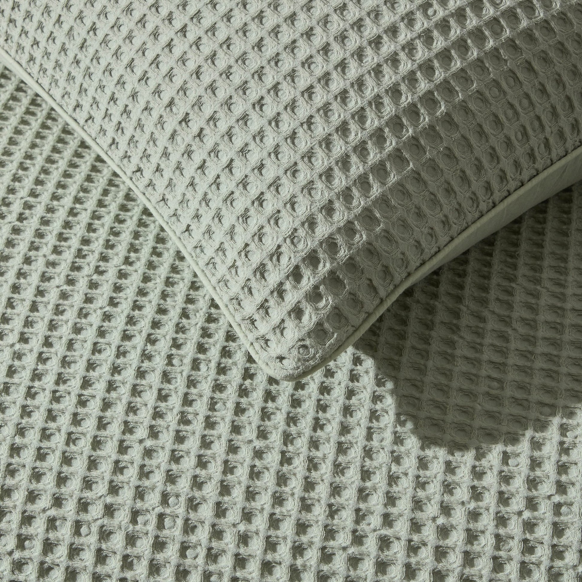Pair of Portofino Waffle Pillowcases - 200 Thread Count - Cotton - Sage Green - DUSK