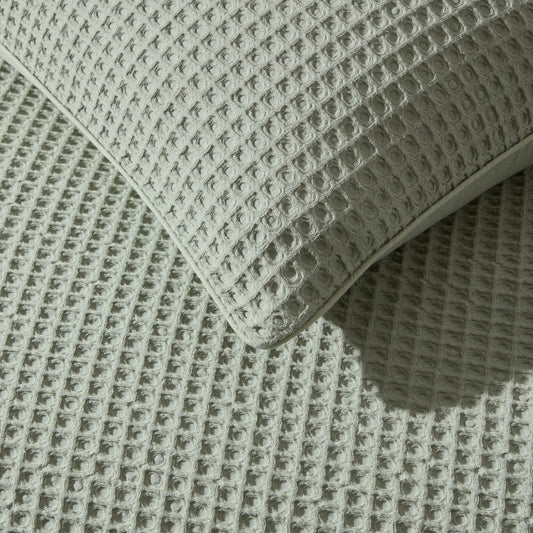 Pair of Portofino Waffle Pillowcases - 200 Thread Count - Cotton - Sage Green - DUSK