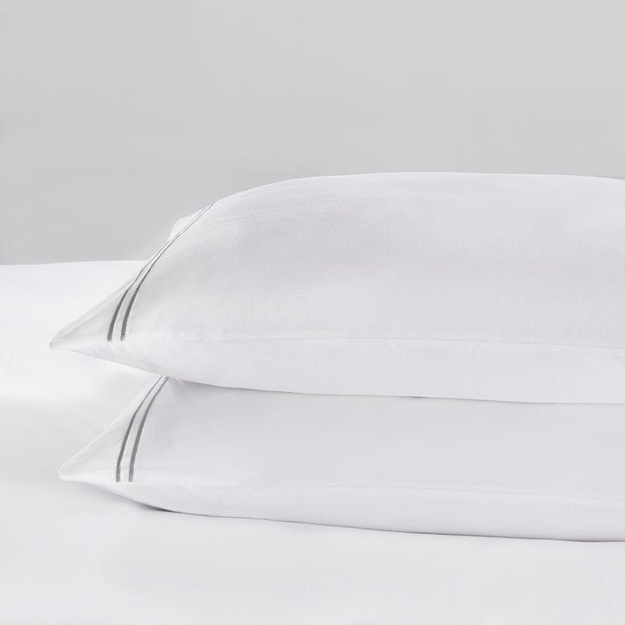 Pair of Regent Embroidered Classic Pillowcases - 400 Thread Count Sate ...