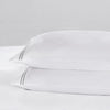 Pair of Regent Embroidered Classic Pillowcases - 400 Thread Count Sateen - Grey - DUSK