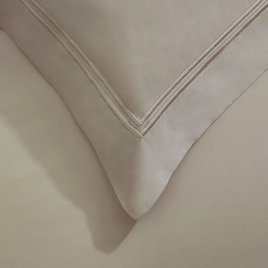 Pair of Regent Embroidered Oxford Pillowcases - 400 Thread Count Sateen - Champagne - DUSK