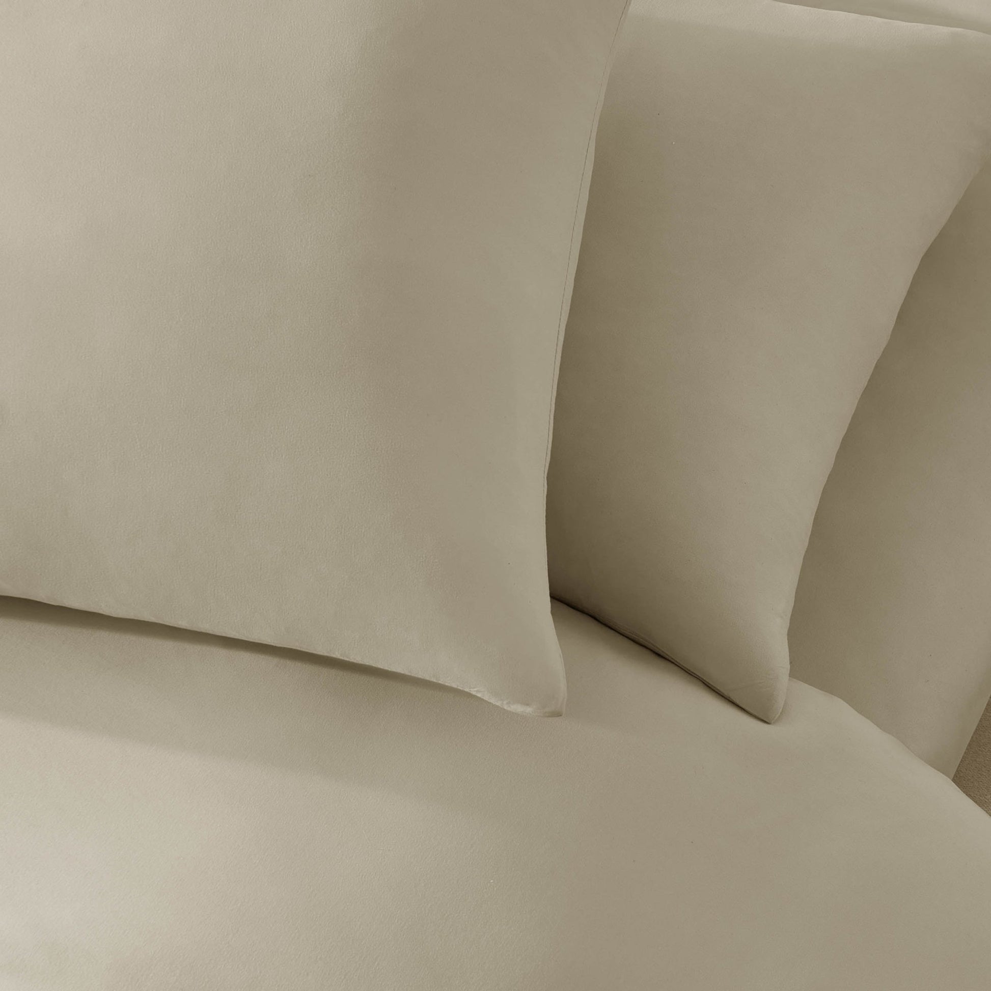 Pair of Soft Touch Microfibre Pillowcases - Stone - DUSK