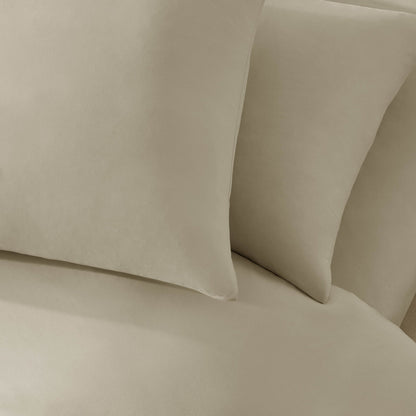Pair of Soft Touch Microfibre Pillowcases - Stone - DUSK