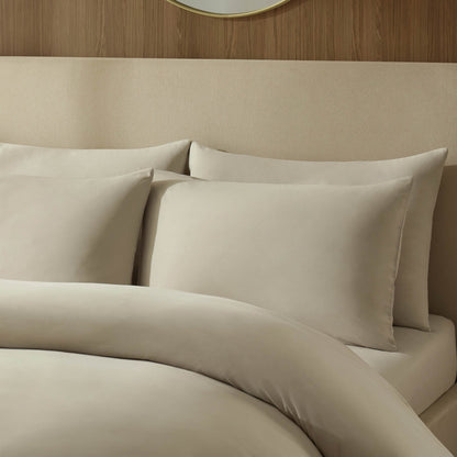 Pair of Soft Touch Microfibre Pillowcases - Stone - DUSK
