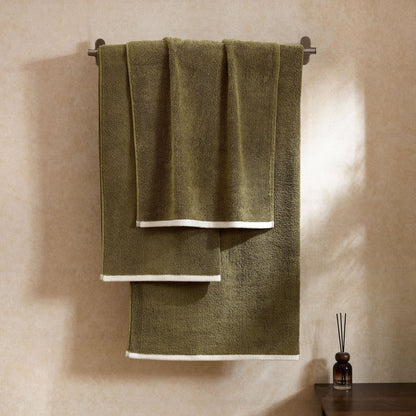 Palma Contrast Edge Towel Collection - Moss - DUSK