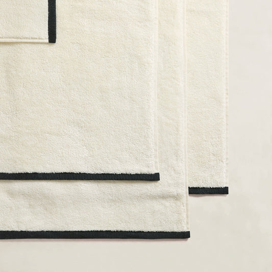 Palma Contrast Edge Towel Collection - Oatmeal - DUSK