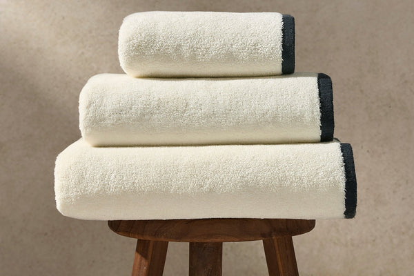 Palma Contrast Edge Towel Collection - Oatmeal - DUSK