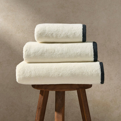 Palma Contrast Edge Towel Collection - Oatmeal - DUSK