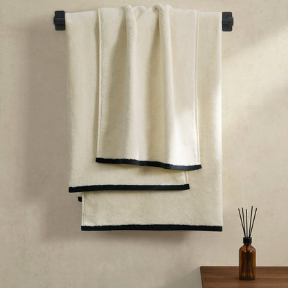 Palma Contrast Edge Towel Collection - Oatmeal - DUSK