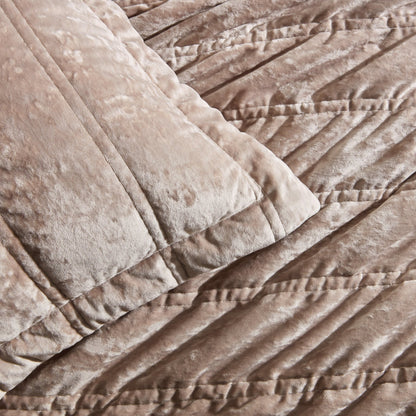 Paris Luxury Velvet Quilted Stich Cushion Cover - Taupe - DUSK
