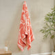 Paros Floral Motif Beach Towel - Coral - DUSK