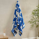 Paros Floral Motif Beach Towel - Natural/Electric Blue - DUSK
