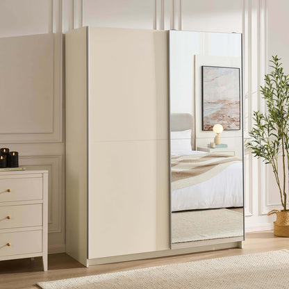 Penelope 150cm 2 Door Sliding Wardrobe - Cream - DUSK