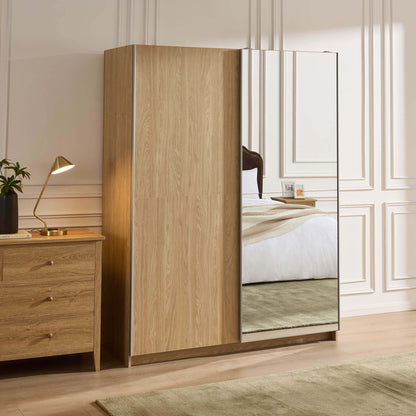 Penelope 150cm 2 Door Sliding Wardrobe - Light Wood - DUSK