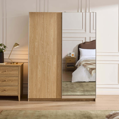 Penelope 150cm 2 Door Sliding Wardrobe - Light Wood - DUSK