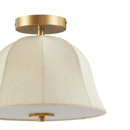 Penn Antique Bronze Linen Blend Ceiling Light - Gold - DUSK