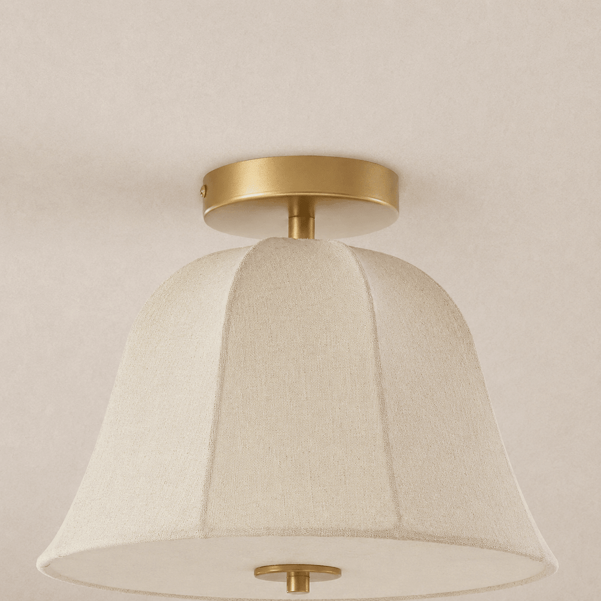 Penn Antique Bronze Linen Blend Ceiling Light - Gold - DUSK