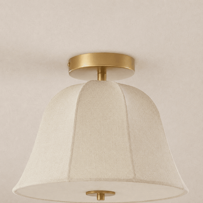 Penn Antique Bronze Linen Blend Ceiling Light - Gold - DUSK