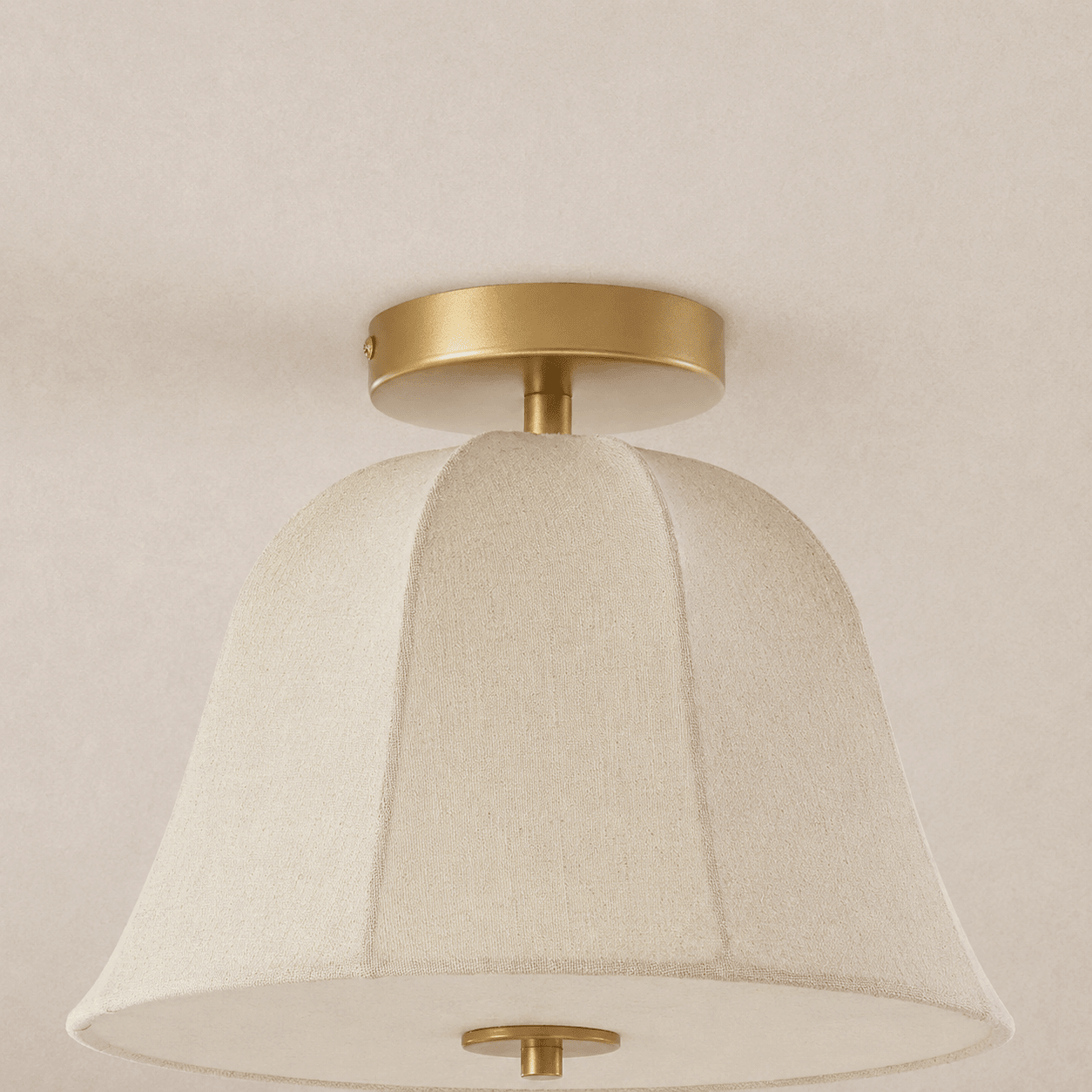 Penn Antique Bronze Linen Blend Ceiling Light - Gold - DUSK