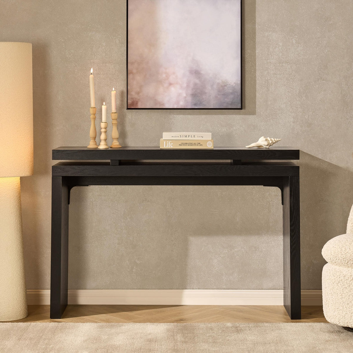 Penny Ash Console Table - Black - DUSK