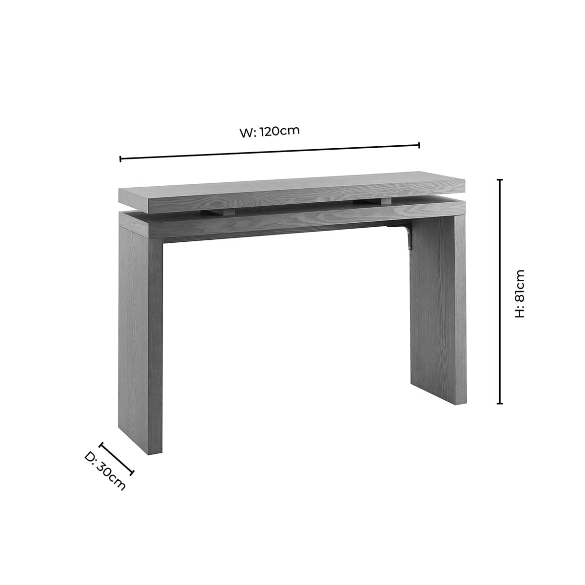 Penny Ash Console Table - Medium Wood - DUSK