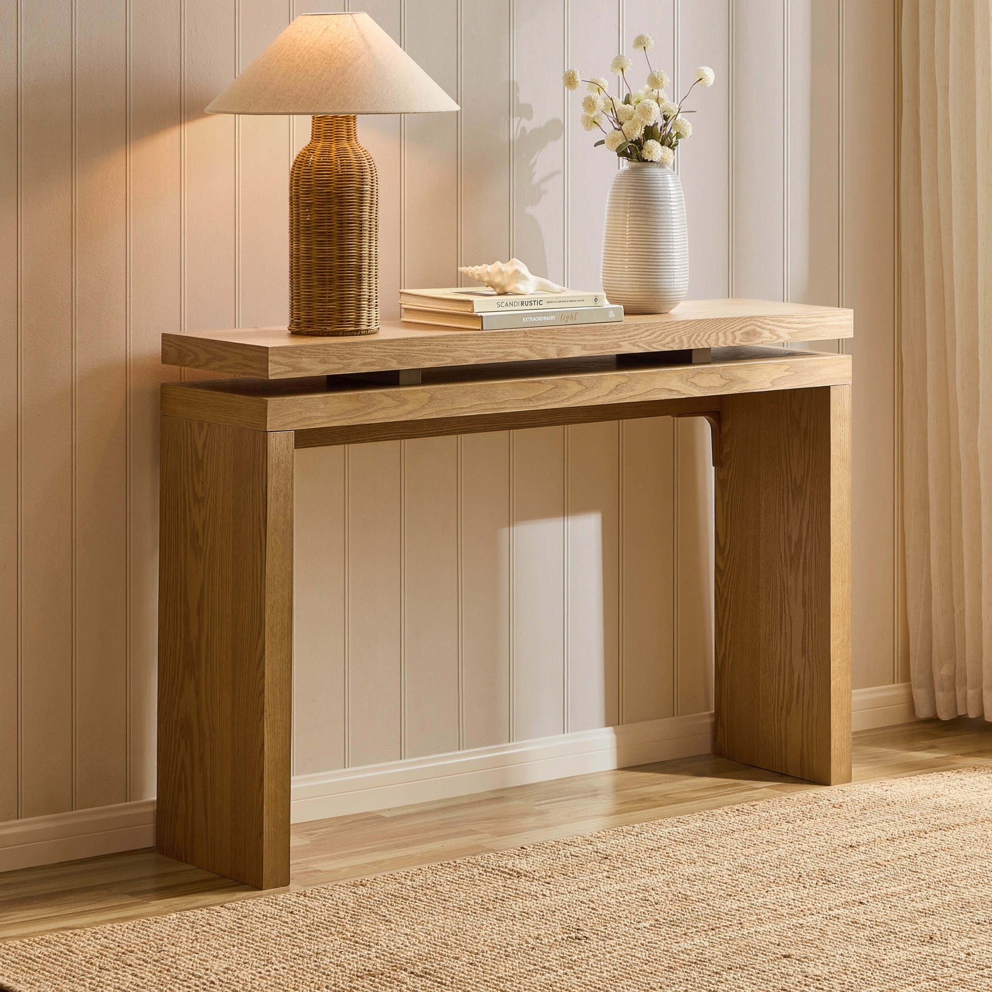 Penny Ash Console Table - Medium Wood - DUSK