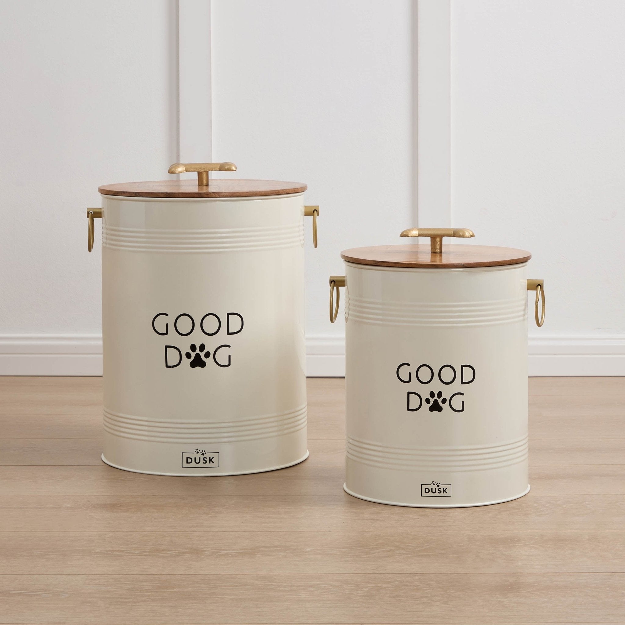 Pet Food Storage Bucket with Wooden Lid - DUSK