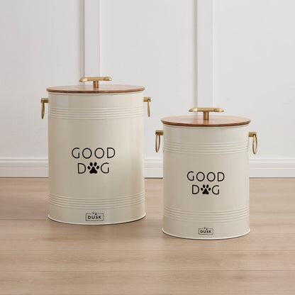 Pet Food Storage Bucket with Wooden Lid - DUSK