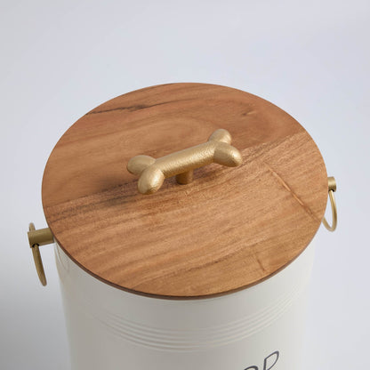 Pet Food Storage Bucket with Wooden Lid - DUSK