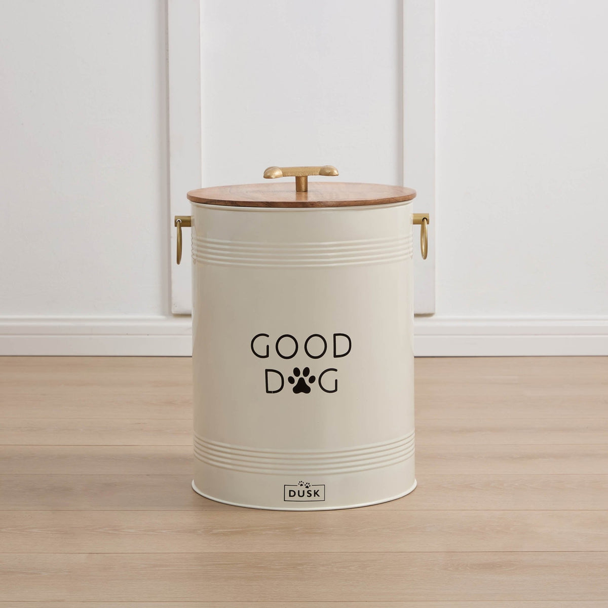 Pet Food Storage Bucket with Wooden Lid - DUSK