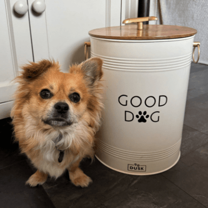 Pet Food Storage Bucket with Wooden Lid - DUSK